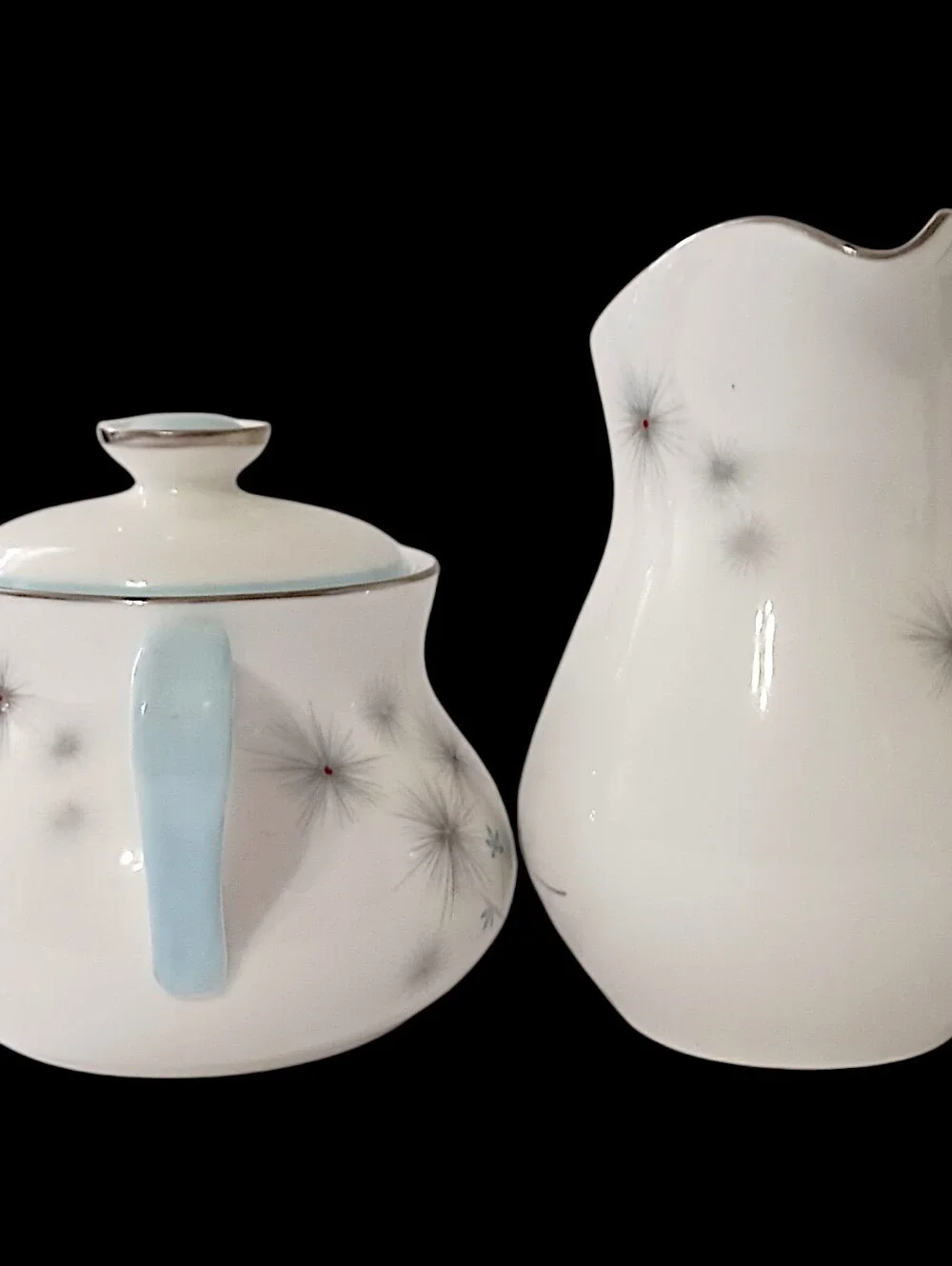 Royal Doulton Thistledown Sugar Bowl Creamer Set H4943 Bone China Vintage Atomic